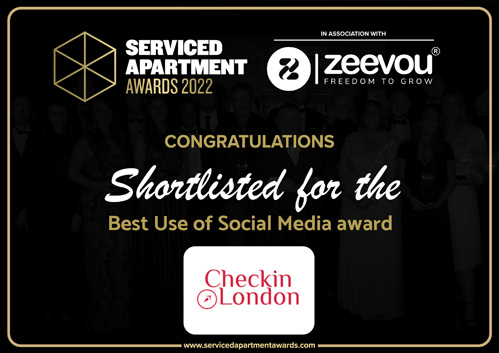 Check-in-London Shortlisted for Best Social Media Award 2022 